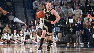 Wake Forest guard Cameron Hildreth moves the ball up the court