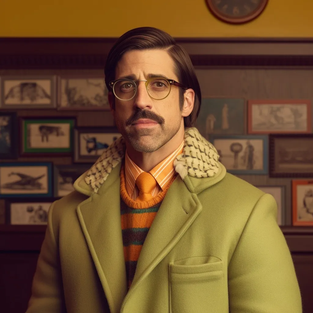 Aaron Rodgers in a Wes Anderson movie