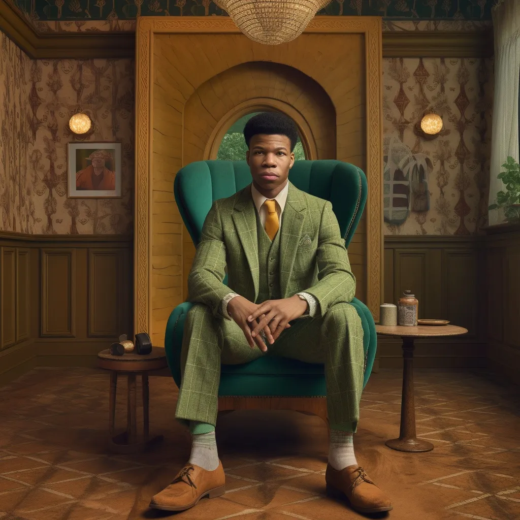 Giannis Antetokounmpo starring in a Wes Anderson movie
