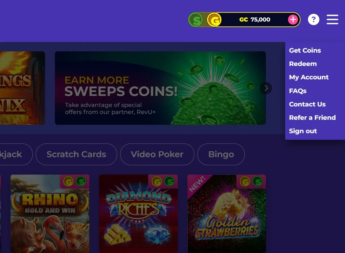 Gold Coins at Golden Hearts Games Casino