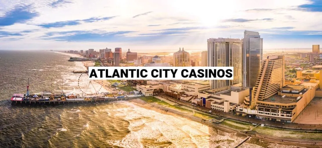 Picture of Atlantic City with the words Atlantic City Casinos written on it