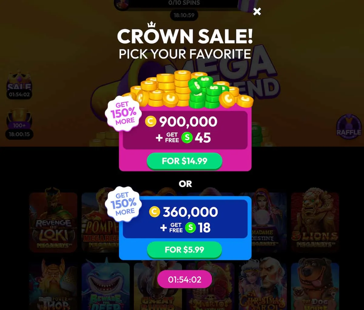 Crown Coins First Purchase Promo Offer