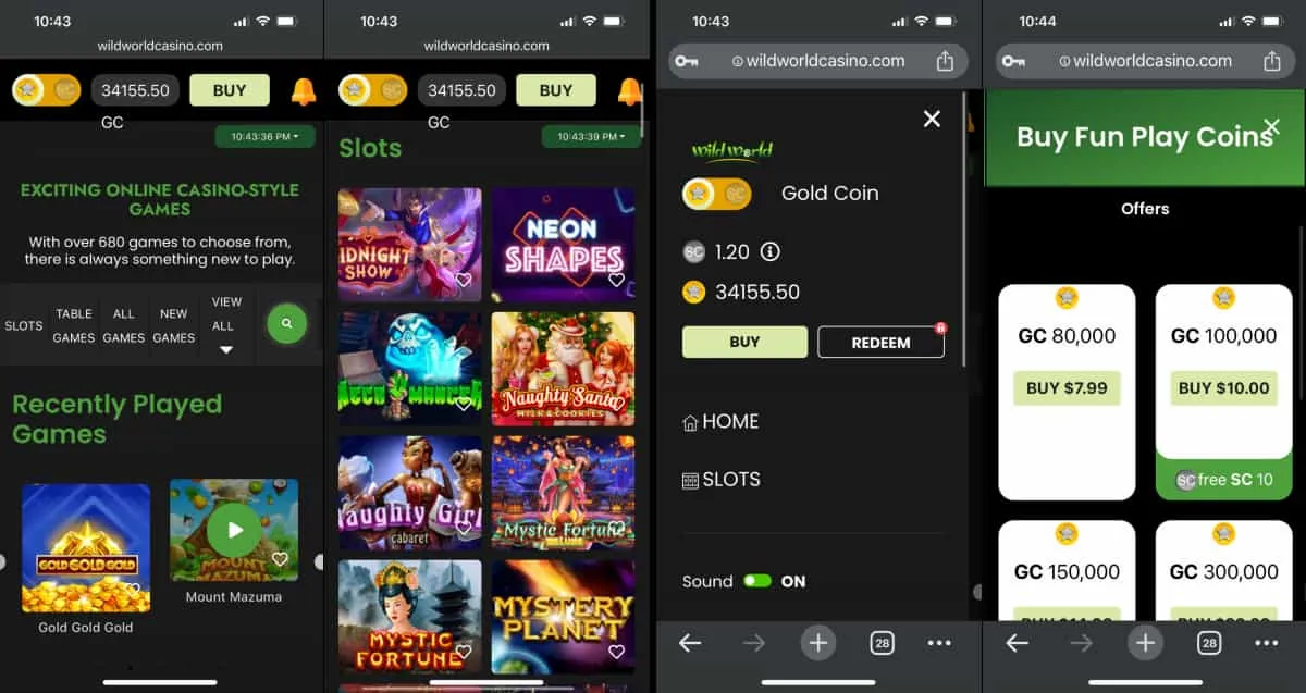 Wild World Casino Mobile App