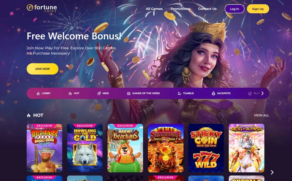 Fortune Coins Review Homepage