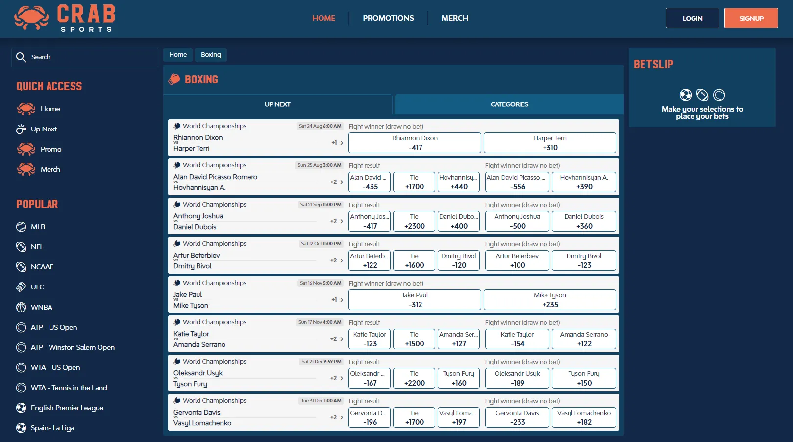 Crabs sports prop betting