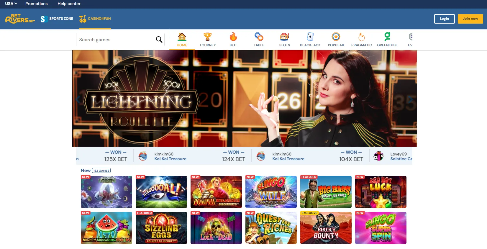 BetRivers.Net Social Casino homepage