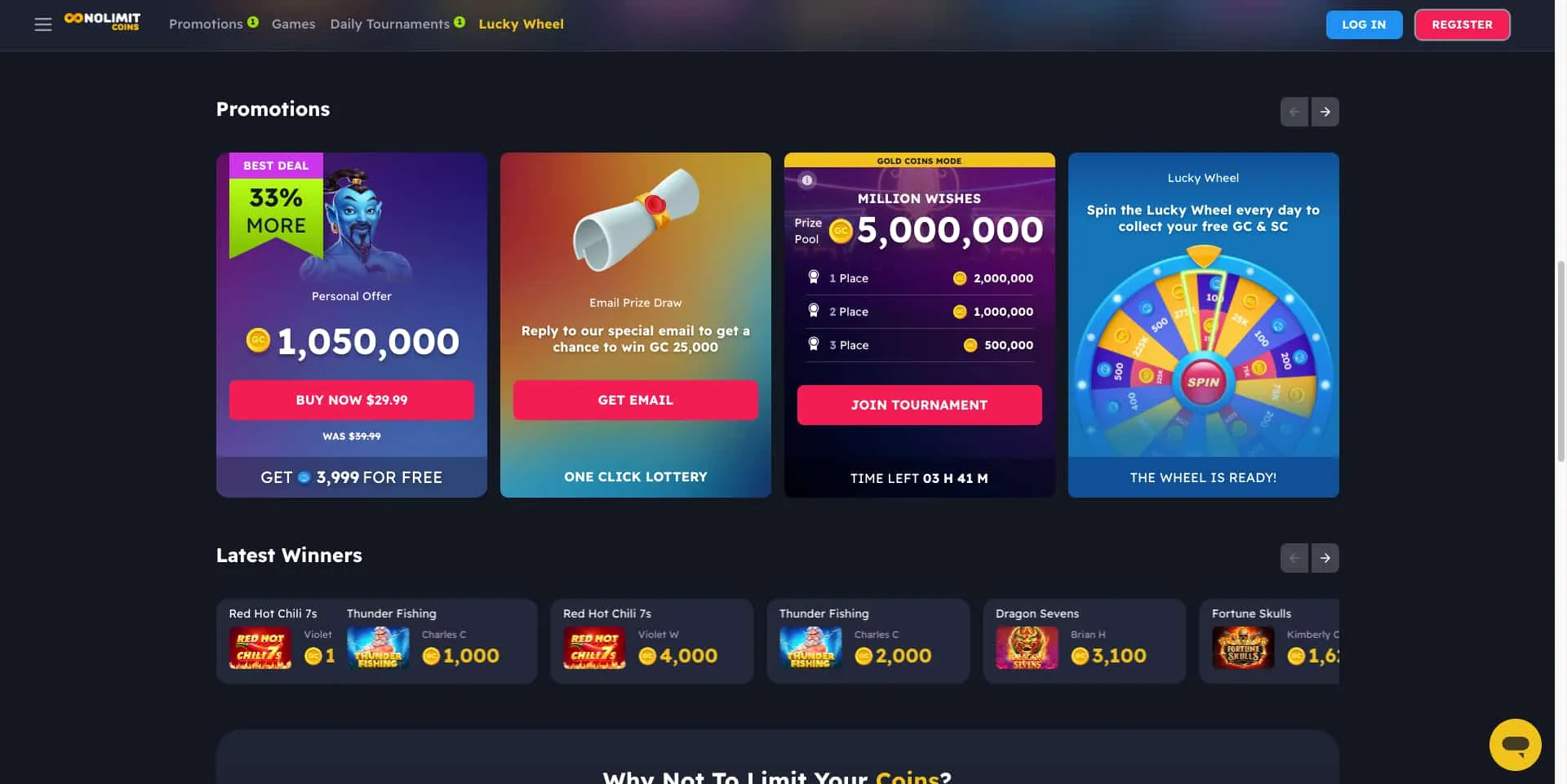 NoLimitCoins Social Casino Promotions