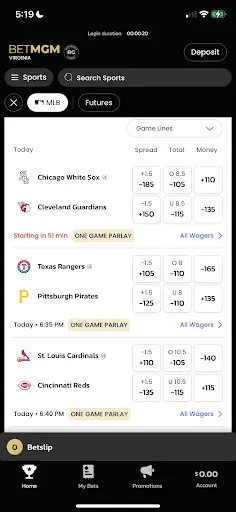 BetMGM MLB Betting