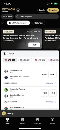 BetMGM UFC Betting Sites