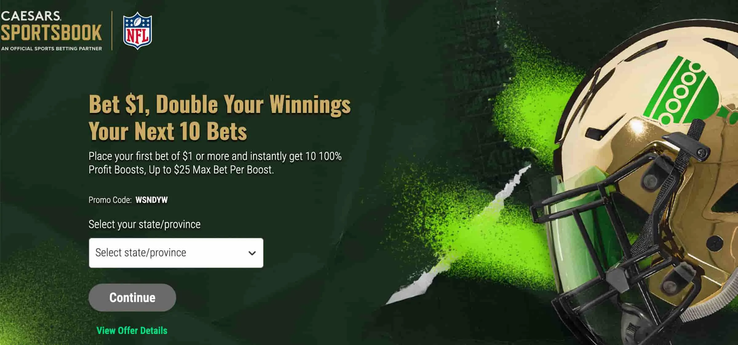 Caesars Sportsbook Double Your Winnings Promo Offer