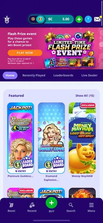 High 5 sweepstales casino app