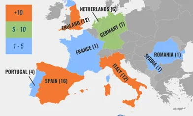 Which Countries Have the Most Champions League Wins? (Map)