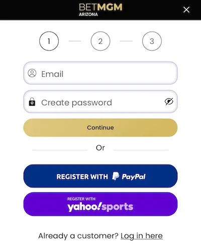 Enter your personal details to complete your registration at BetMGM Sportsbook