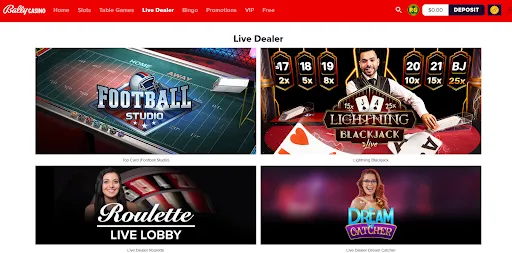 Live Dealer Casino Bally Casino