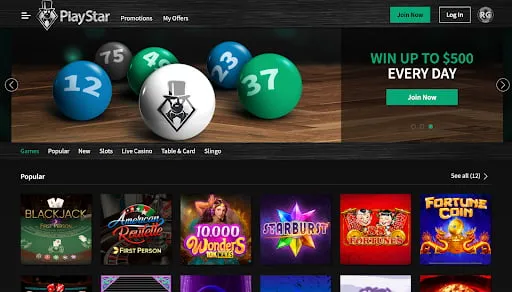 PlayStar Casino Welcome Bonus and Games