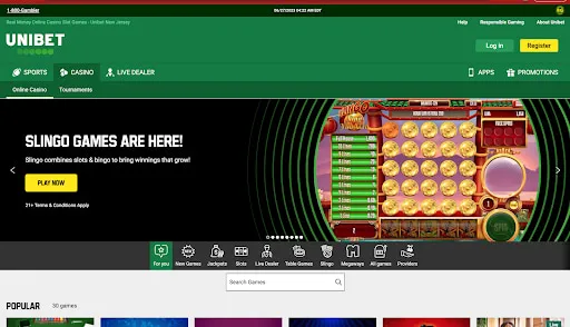 Unibet Online Casino Games