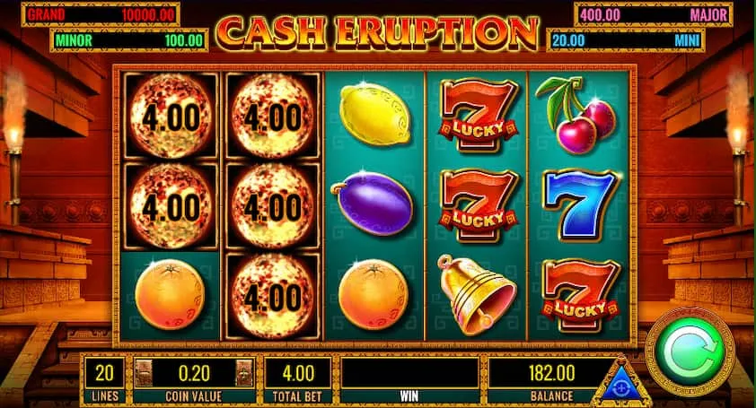 Cash Eruption Slot Reels