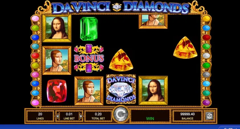 Da Vinci Diamonds slot tumbling reels feature