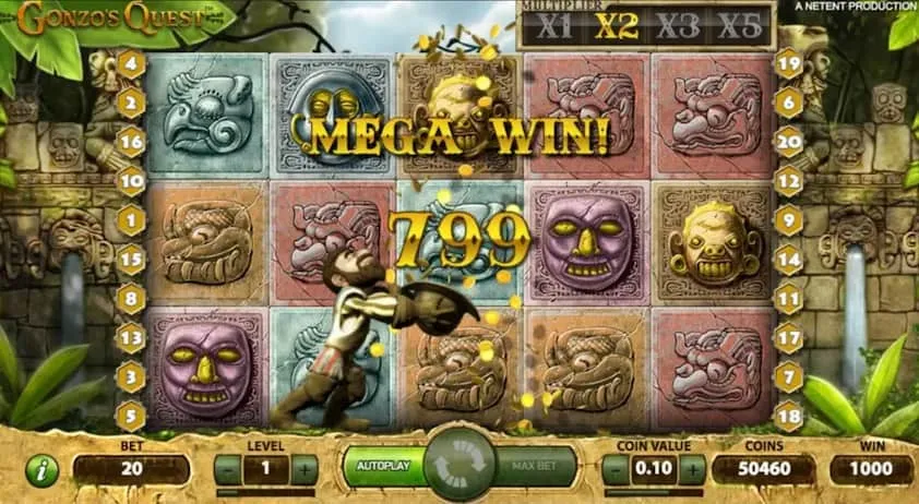 Gonzo's Quest slot Mega win