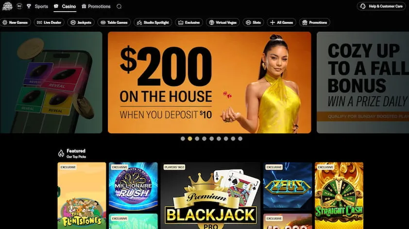 BetMGM WV Casino homepage with promo offer