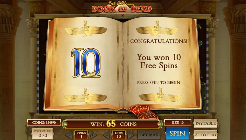 Book of Dead free spins