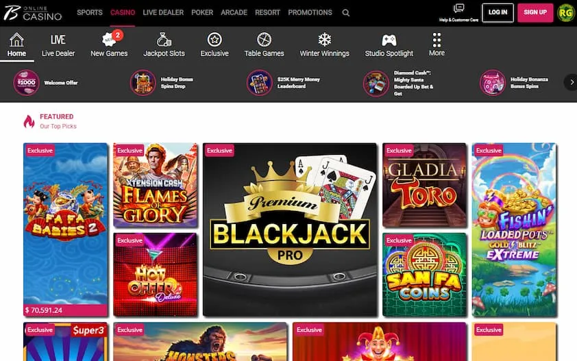 Borgata PA Online Casino Homepage