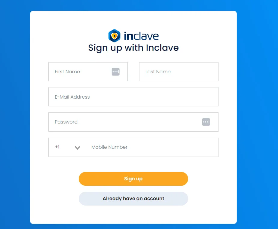 Inclave sign up
